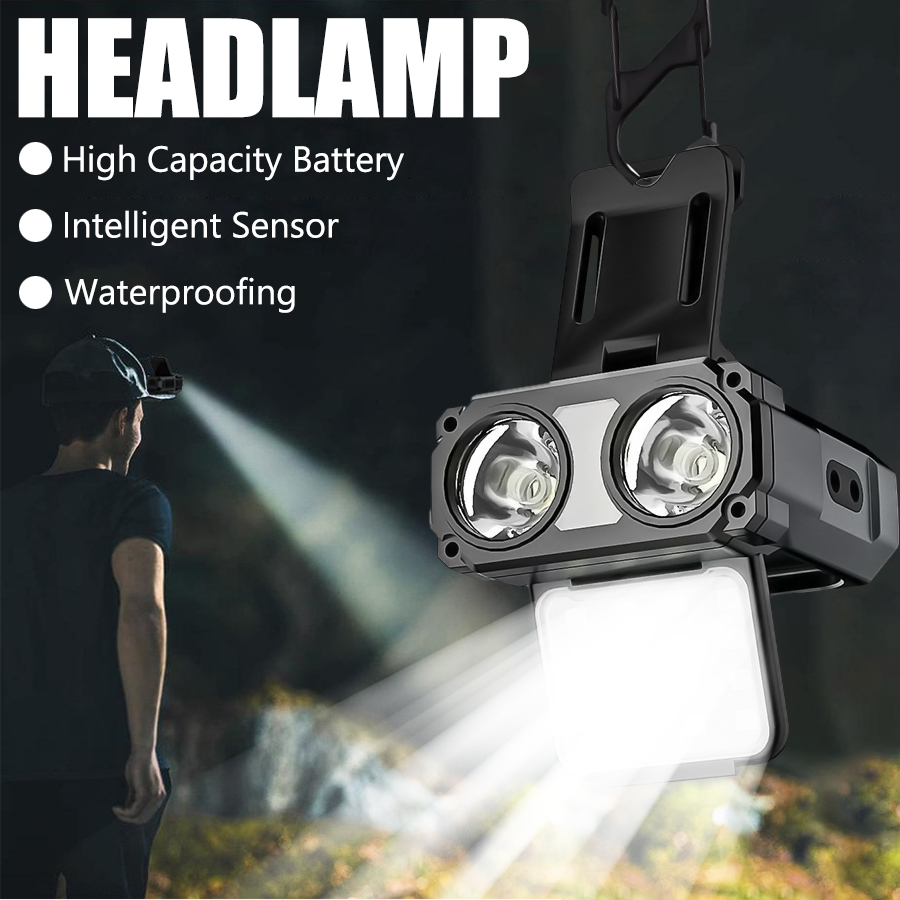 Headlamp - Датчик COB светодиодный налобный фонарь с