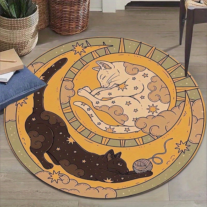 Outdoor Camping Mats Large - Ковер VIKAMA «Инь-Ян» с изображением кошки,