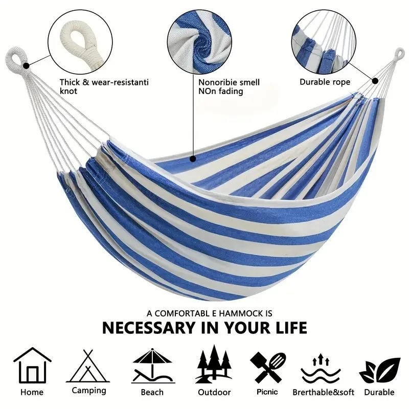 Холщовый гамак без деревянных  – обзор и цена Outdoor Camping Hammock