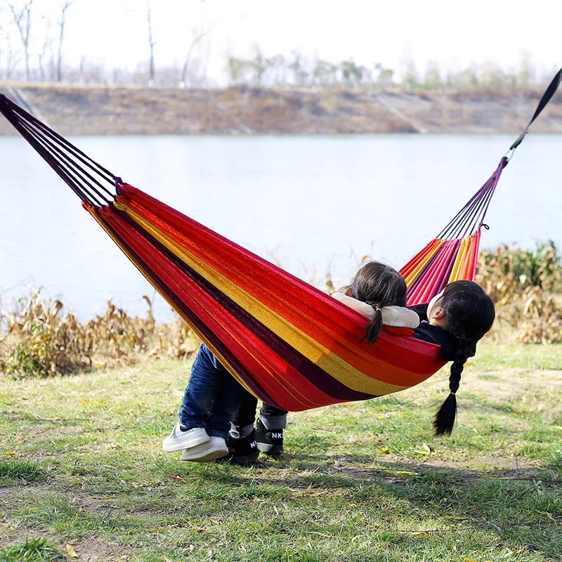 Холщовый гамак без деревянных  – обзор и цена Outdoor Camping Hammock